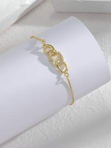 1pc Adjustable Rotating Chain Bracelet For Women, Featuring Octagon Star, Heart, Ring, Circle, Letter U, Suitable For Daily Wear, Gift, Graduation, Wedding, Birthday Party - Multicolor - View 7