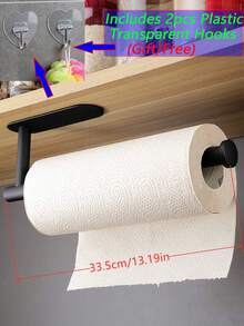 16/33cm Soporte para rollo de papel de cocina, Estante para película adherente, Soporte adhesivo para papel higiénico, Soporte para servilletas, Organizador de gabinete, Toallero, Estante para paños de cocina, Estante para platos, Montaje en pared de acero inoxidable, Almacenamiento de cocina, Accesorios de baño, Esencial para volver a la escuela - Multicolor - Ver 21