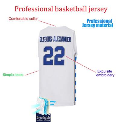 ST John's Shamrocks Camiseta de baloncesto blanca #22 Gilgeous-Alexander de la SEC, camiseta de entrenamiento con letras bordadas