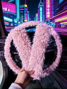 3pcs/2pcs Steering Wheel Cover And Seat Belt Shoulder Pads, Warm And Anti-Slip, Suitable For All Seasons With Long Wool - Long Wool Lamb - View 17
