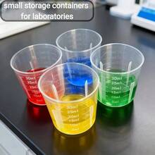 30ml 1oz Plastic Measuring Cup Transparent Kitchen Medicine Cups, Transparent Laboratory Double-Sided Scale Cup, Baking And Cooking Home Laboratory Measuring (10pcs) - Default - View 5
