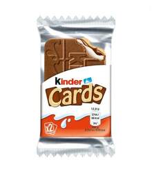 Kinder Cards Nacional España Original caja de 30 unidades galletas crujientes extra finas de barquillo con leche y chocolate y rellenas de cremosa leche y avellanas Sabor Garantizado - TARJETAS KINDER - Ver 4