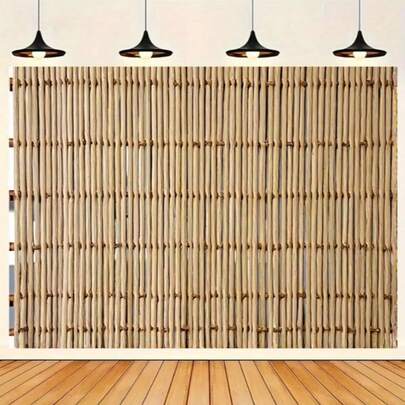 2D plat, 1 pièce Bannière de fond en bambou pour photographie, convient pour arrière-plan de diffusion en direct, décoration de fête, anniversaire, chambre, jardin, patio, réutilisable intérieur et extérieur, 110 x 180 cm