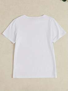 Camiseta Casual de Manga Corta para Mujer 2025 - Diseño de Sirena Anime, Cuello Redondo, Ligeramente Elástica, Lavable a Máquina, Ajuste Cómodo, Adecuada para Primavera, Verano y Otoño, Negra con Diseño Azul y Blanco, Estilo de Temporada, Moda de Ensueño, Material Elástico - Blanco - Ver 3