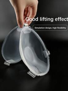 1 Pair New 3D Transparent Silicone Adhesive Bra With Detachable Clear Straps & Back Band, Push Up Invisible Sticky Bra For Swimwear, Wedding & Backless Dresses - Multicolor - View 5