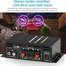 AK280 1 X 600W Dual-Channel Mini Power Amplifier, HiFi Stereo Compact Audio Power Amplifier, 2.0-Channel, Class AB, RCA/AUX Input, Bass And Treble Control, Suitable For Audio Amplifier Of Home, Computer And Car Music Player, Without Power Adapter And Power Cord (Excluding Power Adapter And Power Cord). - AK280 - View 3