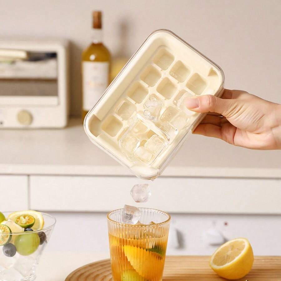 1pc 15-Cavity Ice Cube Tray With Lid, Spill-Proof Leakproof Freezer Mold,Large Capacity Ice Cube Grid For DIY Ice Cubes, Easy Release & Storage Ice Box With Cover,Home Made Ice Block Tray,Perfect For Freezer,Kitchen Bar, Restaurant Use - Multicolor - View 1