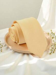 1pc Men's Yellow Fashionable Dense Business Banquet Tie - Yellow - View 1