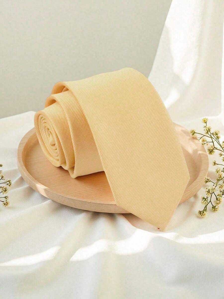 1pc Men's Yellow Fashionable Dense Business Banquet Tie - Yellow - View 1