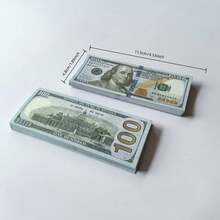 500张仿真美元钞票道具，迷你逼真美元钞票道具，氛围营造道具，耐用纸质材料，适用于家居装饰、派对、生日、圣诞节、复活节、新年等节日，收藏道具 - 查看 3