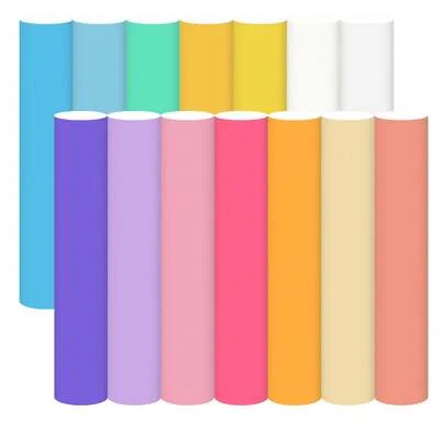 Bộ decal vinyl mềm màu bền lâu - 14 tờ 12"X10" mờ, phong cách Boho, làm thủ công, 14 màu hỗn hợp, tương thích với hầu hết các máy cắt, dùng cho cốc, decal xe hơi, nhãn dán trang trí.