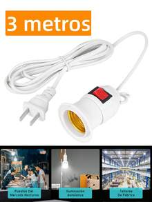 Zócalo de luz colgante 5M con cable de alimentación Con enchufe interruptor Zócalo de lámpara E27 Cable de luz - Tipo de Enchufe A USA (110-127V) - Ver 17