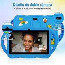 Qetupa 7-Inch Android 13 Kids Tablet, 4GB RAM + 64GB ROM, RK3562 Quad-Core 1.3GHz Processor, 1024*600 IPS Touchscreen, 3500mAh Battery, 2MP+5MP Dual Cameras, Perfect Gift - Blue - View 7