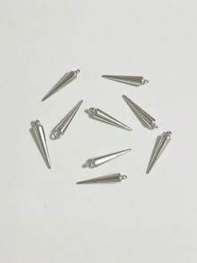 20/100 chiếc mặt dây chuyền hình gai nhọn, hình nón, thích hợp để tự làm vòng cổ, vòng tay, bông tai, móc khóa. - Bạc - Xem 4