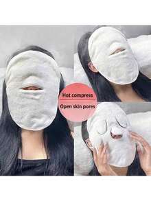 Khăn chườm nóng, khăn chườm lạnh mặt, khăn mặt dày gấp đôi, khăn làm đẹp, khăn chăm sóc tóc, chăm sóc da. - trắng - Xem 4