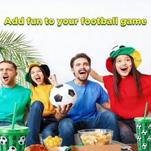 10pcs/1pc Creative Football Straw Cup, Reusable Large Capacity Plastic Football Cup (With Lid And Straw), Material: Coffee Cup, Suitable As A Gift, Applicable For Beverages, Soda, Beer, Iced Coffee, Hot Coffee, Cold And Hot Drinks, Etc. - View 3