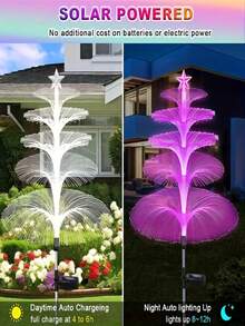 Đèn hình sứa năng lượng mặt trời, đèn LED hình sứa 3 lớp sợi quang ngoài trời, đèn trang trí sân vườn chống thấm nước, thích hợp cho vườn, sân, ban công, bãi cỏ, ngày lễ, tiệc tùng và trang trí nhà cửa. - Đèn sứa năng lượng mặt trời - Xem 5