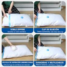 Bolsa de Almacenamiento de Compresión Al Vacío con Bomba Eléctrica de Aire Bolsas de Vacío para Ropa Bolsas para Ahorrar Espacio Reutilizable para Ropa Almohadas y Edredones 10 Pack - como en la foto - Ver 6
