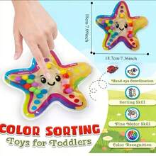 Juguetes sensoriales de clasificación de colores para niños de 1 a 3 años, juego de habilidades motoras finas, juguetes de emparejamiento de colores, juguetes Montessori preescolares para aliviar el estrés, adecuados como regalos (entrega de estilo y color aleatorios) - Multicolor - Ver 3