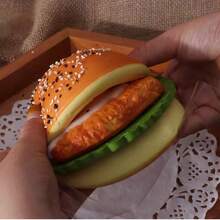 High-Quality Creative Squishies Layered Hamburger Toy, Detachable Squeeze Stress Relief Toy, Super Large Slow Rebound Pressure Relief Gadget - Multicolor - View 2