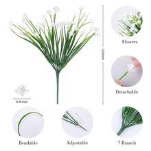 1/2/3/4/5/6/7/8/9/10pcs Outdoor UV-Resistant Fade-Proof Artificial Plastic Fake Flowers Decor, Balcony Window Box Garden Decoration - White - View 4