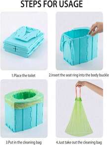 Portable Toilet, Emergency Toilet Kit - Foldable, Reusable, Includes Waste Solidifier Gel, High-Quality Outdoor Trash Bags, Compact Size For Outdoor Use, Suitable For Camping/Hiking, Car Emergency, RV Travel, And Disaster Preparedness - Multicolor - View 4