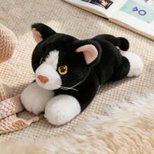 26厘米/10.23英寸卧姿猫毛绒玩具，柔软蓬松，金丝虎斑/暹罗/三花猫款式，逼真猫咪毛绒玩具，生日和节日礼物，男孩女孩收藏玩具，万圣节和圣诞节礼物，儿童节礼物 - 彩色 - 查看 23