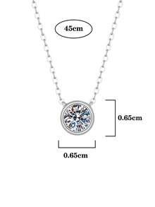 3件套优雅925银项链（5.0毫米 x 1条）、耳环（5.0毫米 x 2对）、1.5克拉莫桑石耳环项链套装，适合女性日常佩戴、参加派对、作为母亲节礼物、结婚纪念日礼物。 - 銀色 - 查看 5