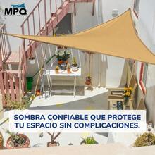 Mallas Velaria Triangular Raschel 90% - 2x2x2m Beige - Doble Bastilla y Jaretas Reforzadas, Protección UV, HDPE de Alta Densidad, Resistente al Sol y Desgaste, Ideal para Jardín y Exteriores - Beis - Ver 9
