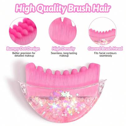 1pc Lymphatic Contour Face Brush, Suitable For Shaping - Perfect Mother's Day Gift, Detoxifying And Lifting, Enhancing Skin Radiance And Absorption. Contour Face Brush; Sandblasted Handle Contour Brush, With Protective Case, Face Massage Brush