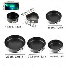 4/6/7/8/9/10 Inch Round/Heart Shaped Non-Stick Cake Baking Pans, Removable Bottom Lock Cake Molds, Baking Tray, Oven Accessories, Baking Tools, Kitchen Gadgets, Kitchen Supplies - Black - View 3