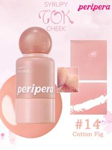 Peripera K-Beauty SYRUPY TOK CHEEK 液體腮紅，奶油腮紅質地，打造自然發光妝效，質地滑順，自然妝容 - #14 Cotton Fig - 查看 2