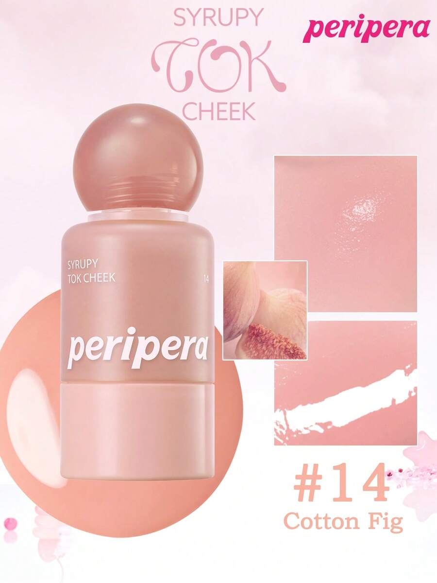 Peripera K-Beauty SYRUPY TOK CHEEK 液體腮紅，奶油腮紅質地，打造自然發光妝效，質地滑順，自然妝容
