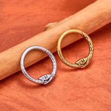 Khuyên mũi septum 16G bằng thép không gỉ 316L mạ vàng 18K, trang sức xỏ khuyên cơ thể cho septum, helix, daith, sụn tai dành cho nữ. - Trang sức xỏ khuyên hình rắn - Xem 1