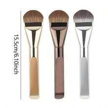 1/3pcs Multi-Functional Tongue-Shaped Foundation Brush, Easily Create Perfect Makeup Base And Facial Mask Care, Ultra-Fine Flat Foundation Brush, Round Face Contour Brush, Flat Contour Brush, Multi-Functional Brush - Multicolor - View 3