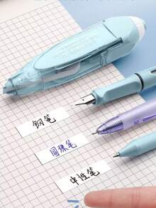 4/3/1 Button Correction Tape, Pen-Style Button Correction Tape, Small Correction Tape, Refillable, High Capacity, Fashionable Design, Suitable For Back To School Season - Type a - View 3