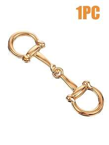 1/3PCS Wonderful Horsebit Silk Scarf Buckle, Simple Metal Scarf Rings, Horsebit Clasp For Women,Beach,Holiday - Gold + Silver - View 6