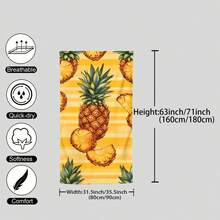 1 pezzo Asciugamano da spiaggia con stampa di ananas, morbido e confortevole, leggero, adatto per viaggi, nuoto, immersioni, surf, yoga, campeggio, accessori da spiaggia - SSTJ11046 - Visualizzare 3