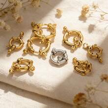 1 chiếc khóa lò xo nhiều kích cỡ bằng thép không gỉ 304 mạ vàng 18K, kiểu khóa thủy thủ, dùng để nối vòng cổ, làm trang sức thủ công, vòng tay, phụ kiện trang sức bằng thép không gỉ dành cho nữ. - khóa mùa xuân - Xem 5