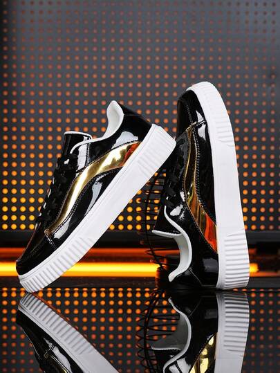 舒适厚底休闲运动鞋，百搭黑白配色，适合日常穿搭，轻便防滑，适合步行。