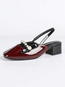 女士高跟鞋、女士时尚漆皮凉鞋、女士时尚休闲露跟拖鞋、女士系带工作凉鞋、玛丽珍镂空趾凉鞋、女士时尚休闲法式露跟凉鞋 - 彩色 - 查看 8