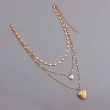 Women's Heart Pendant Multilayer Necklace, Minimalist Fashion Choker Suitable For Daily Wear - Multi-layered Heart Pendant - View 6