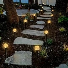 20颗LED太阳能泡泡地插灯,8种模式,IPX4防水,智能光感应器,适用于花园、庭院、露营,夏季和圣诞节礼物 - 暖白光 - 查看 8