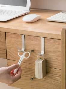5pcs Metal Hooks, Simple Over-The-Door Hooks, Desk Drawer Shelf Cabinet Door Hanging Hooks, Rotatable And Compatible With Doors And Cabinet Doors. Cabinet Door Back Hanging Rack Without Drilling. Home & Living Supplies, Convenient And Practical, Storage & Organization Products, Convenient And Practical - Multicolor - View 3