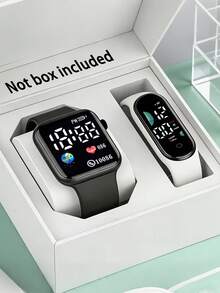 Square Digital Watch - Astronaut Commemorative Digital Bracelet, Suitable For Daily Wear, Luminous, Perfect Gift - Multicolor - View 2