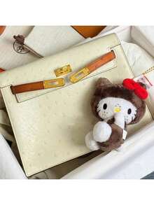 Spotted Plush Toy Pendant, Cat Doll Keychain, KT Cat Bag Charm, Backpack Accessory Pendant, Birthday Gift, Souvenir, Valentine's Day Gift - Brown - View 5