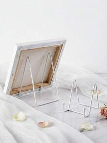1pc N-Shaped Iron Photo Frame Holder, Simple Phone & Tablet Metal Stand, Display Stand For Decorative Plate - White - View 10