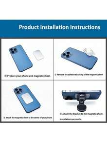 Alloy Suction Cup Magnetic Car Phone Holder, 360° Rotation, Universal Compatible With Apple Devices, Valentine's Day Gift - Multicolor - View 8