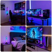 1pc/2pcs USB Powered Desktop Decorative LED Light Strip, RGB Night Light, Suitable For Gaming, TV, Computer Side, Bedroom Decor, Desktop Lighting - Black - View 9
