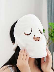 Khăn chườm nóng, khăn chườm lạnh mặt, khăn mặt dày gấp đôi, khăn làm đẹp, khăn chăm sóc tóc, chăm sóc da. - trắng - Xem 1